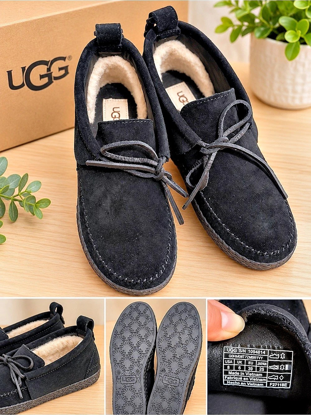 UGG Black Suede | US 8 | NEW Mocasines!
